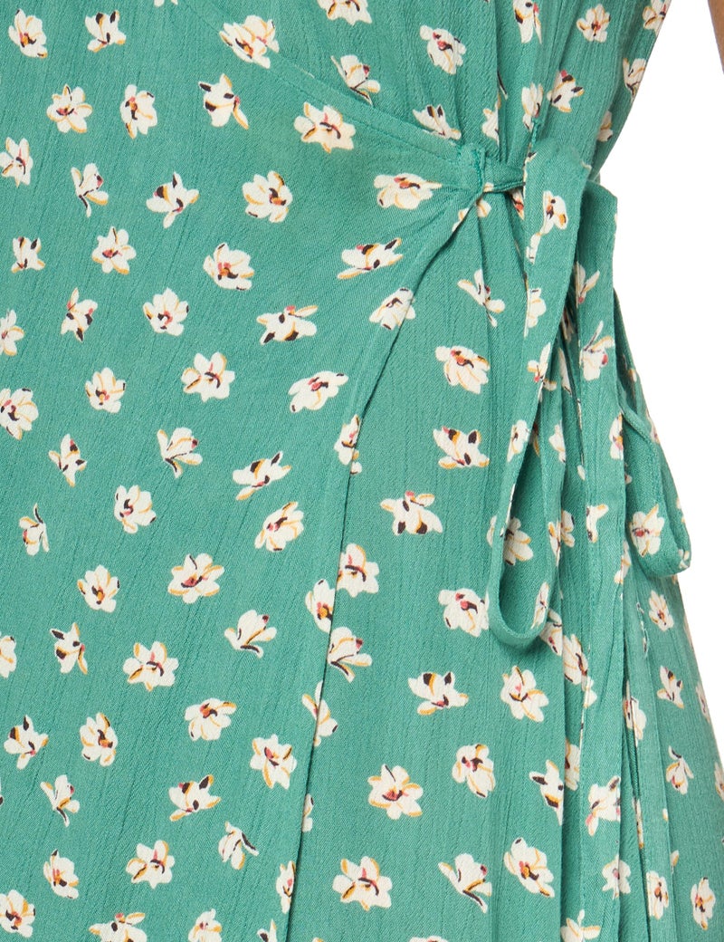 Billabong womens Wrap Front Midi Length Casual Dress, Island Green, Small US - Image 3